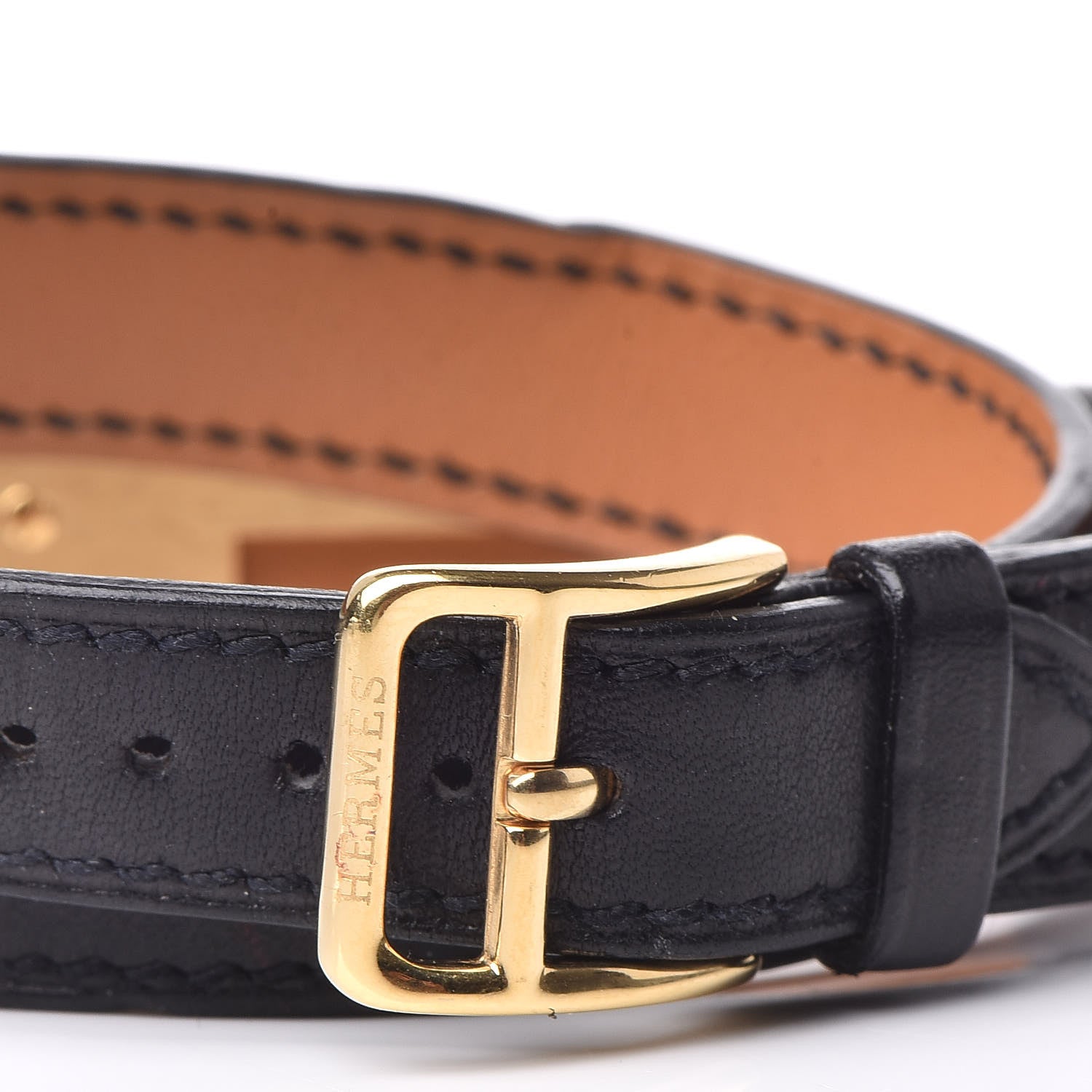 Hermes Stainless Steel Barenia 20mm Kelly Cadena Double Tour Quartz Watch Noir 4 of 6