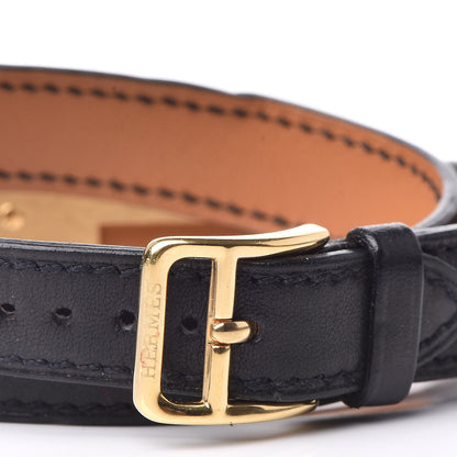 Hermes Stainless Steel Barenia 20mm Kelly Cadena Double Tour Quartz Watch Noir 4 of 6