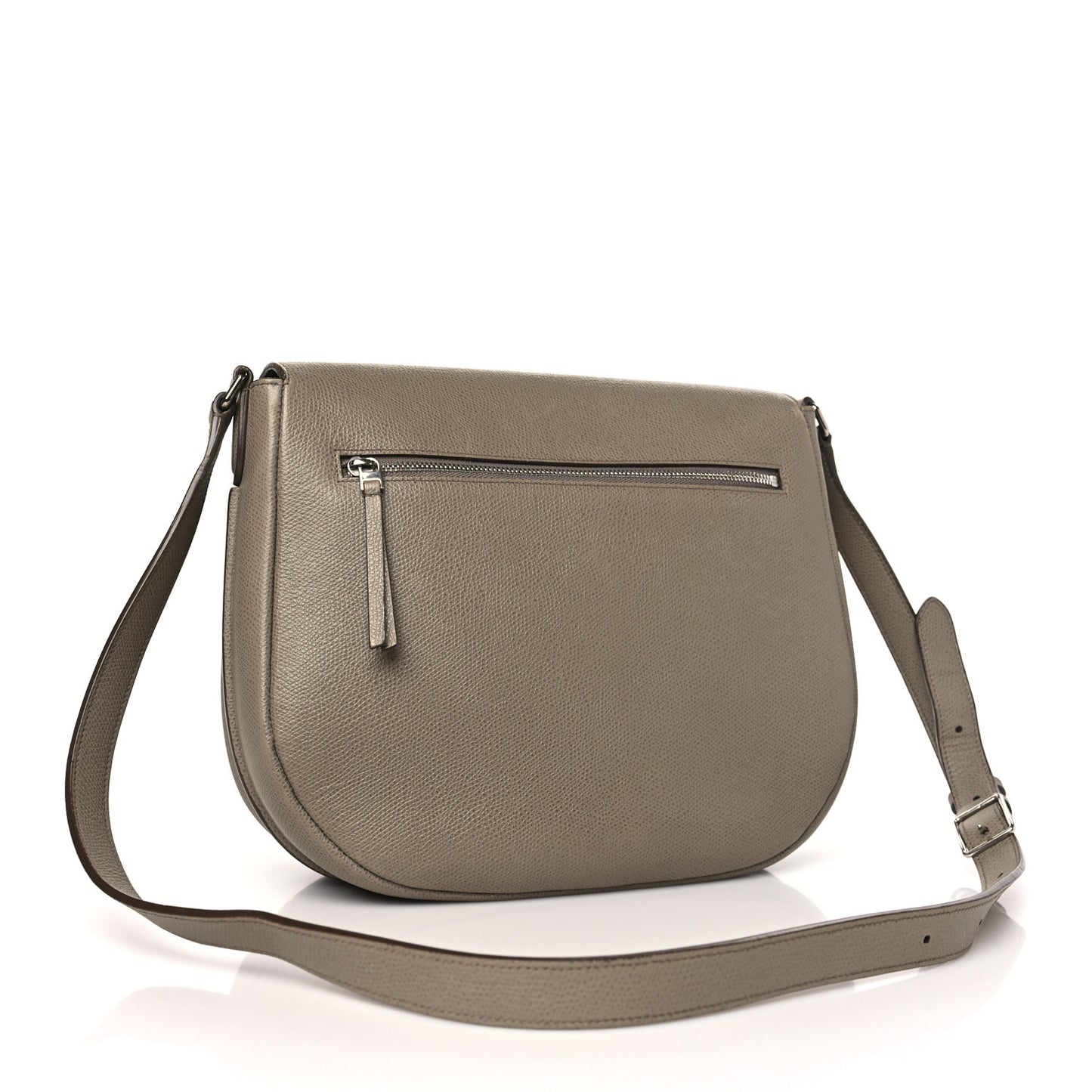 Grained Calfskin Trotteur Messenger Taupe
