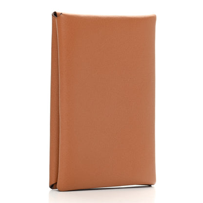 Hermes Swift Calvi Sailor Tattoo Card Case Gold Havane 3 of 7