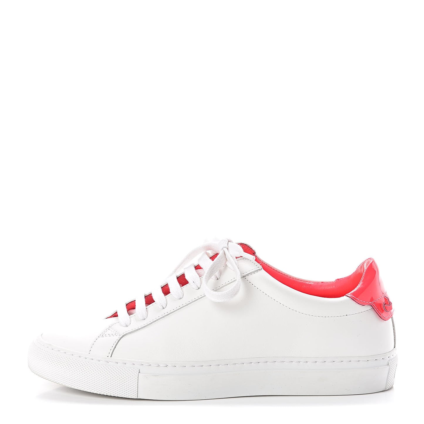 Calfskin Patent Womens Urban Street Sneakers 38.5 White Neon Pink