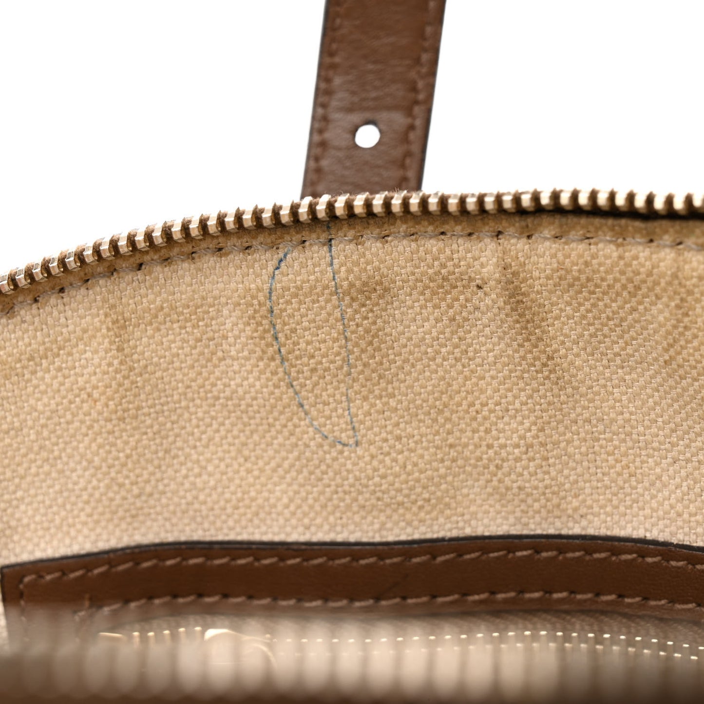 GG Supreme Monogram Margaux Calfskin Small Nice Top Handle Dome Bag Beige Ebony Acero