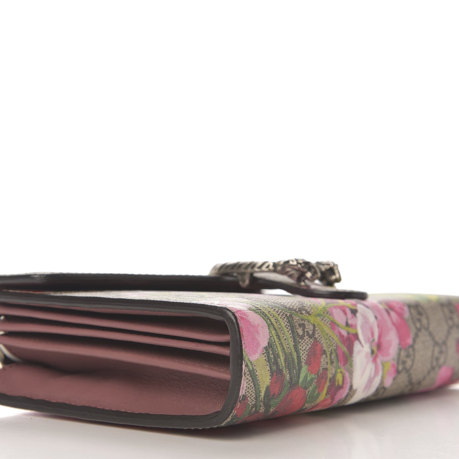Gucci GG Supreme Monogram Blooms Mini Dionysus Chain Wallet Beige Multicolor Dry Rose 6 of 8