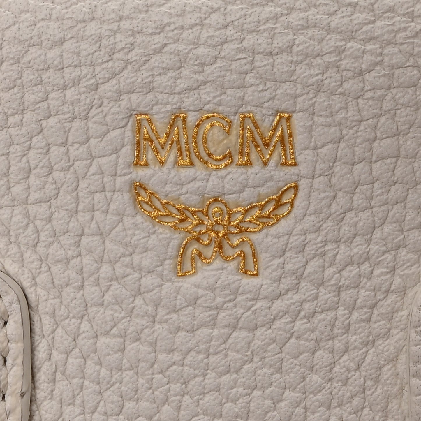 Grained Calfskin Studded Mini Milla Tote White