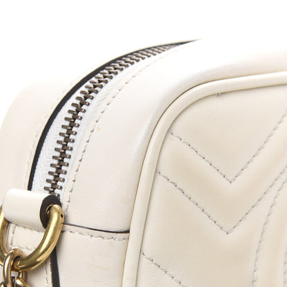Gucci Calfskin Matelasse Mini GG Marmont Chain Shoulder Bag White 10 of 16