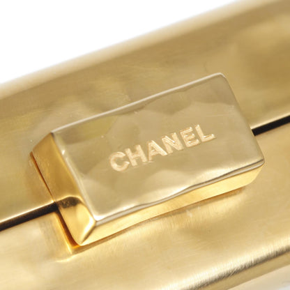 Chanel Hammered Metal Gold Bar Clutch RARE 5 of 11