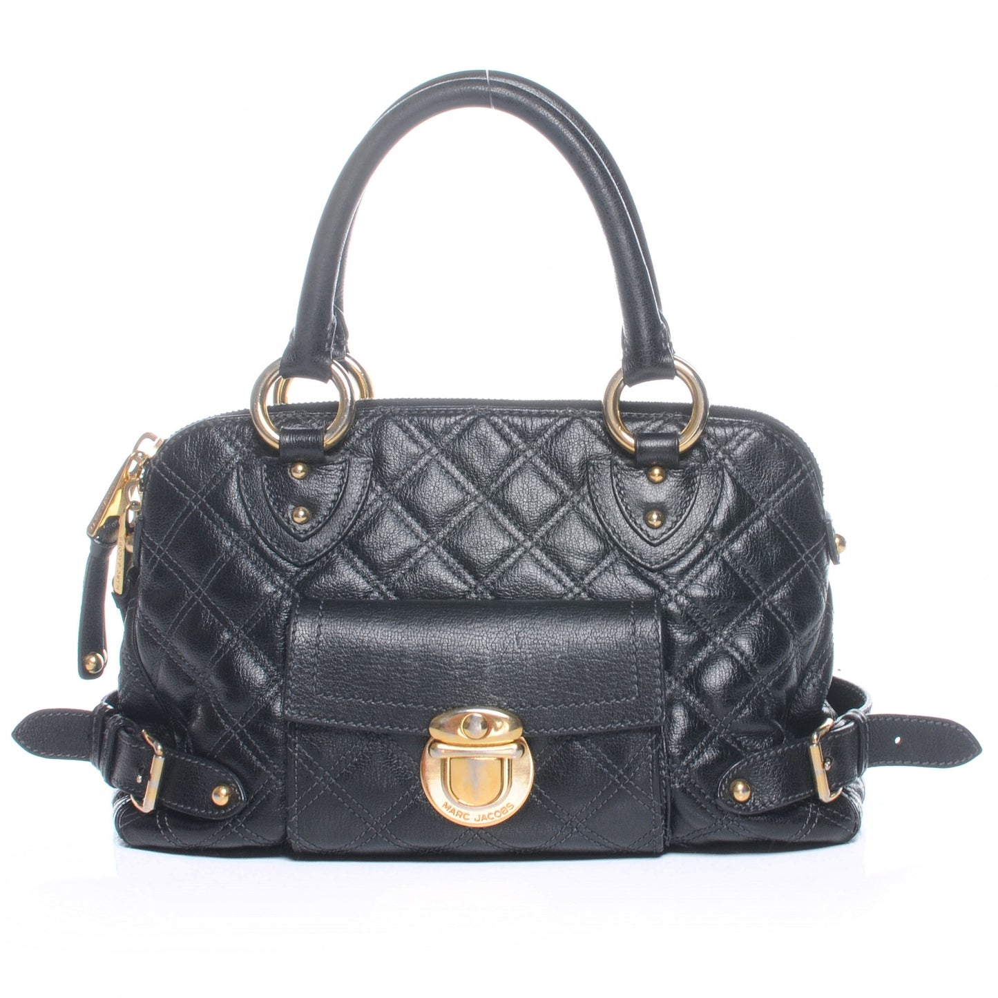 Leather Quilted Elise Tote Black