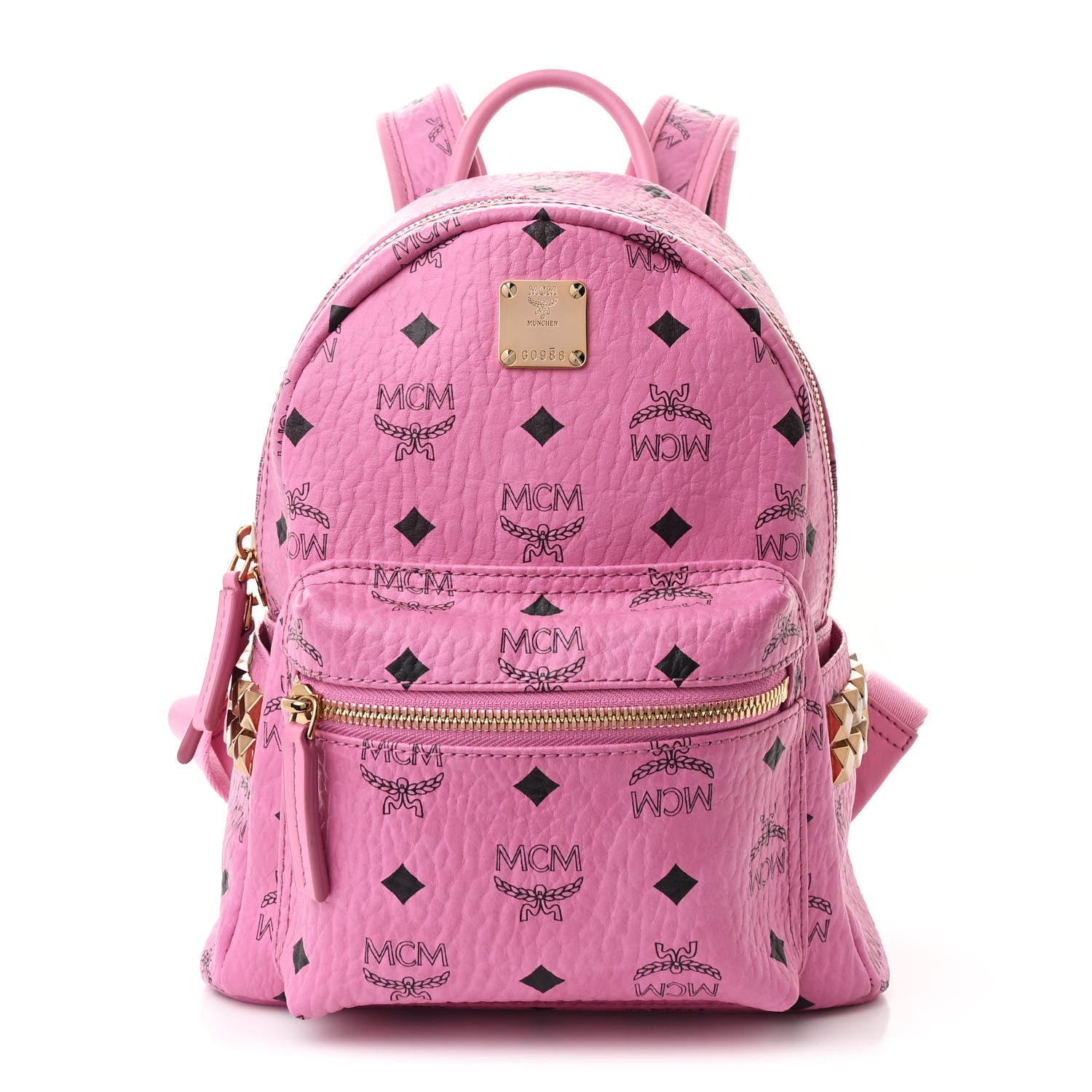 MCM Visetos Side Stud Mini Stark Backpack Pink 1 of 10