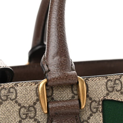 Gucci GG Supreme Monogram Web XL Animalier Top Handle Tote Brown 11 of 12