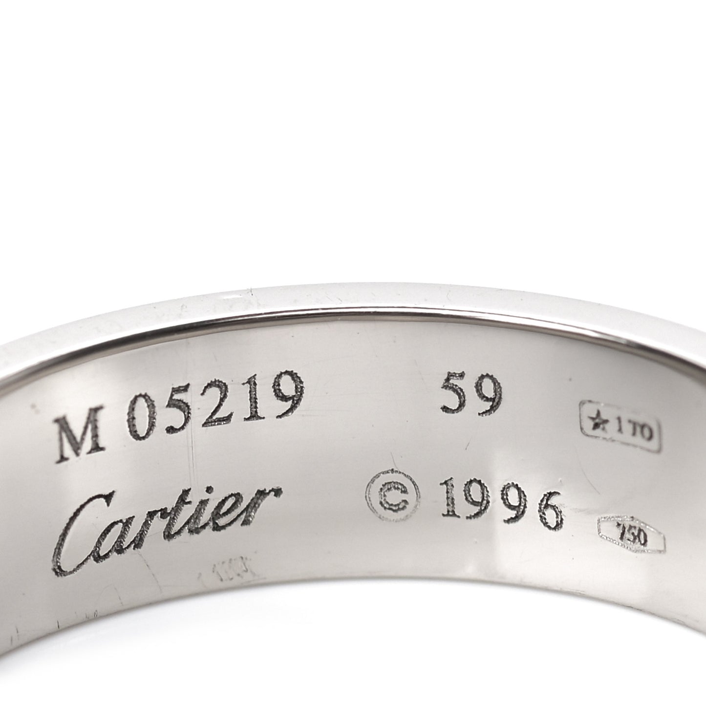 18K White Gold 5.5mm LOVE Ring 59 8.75