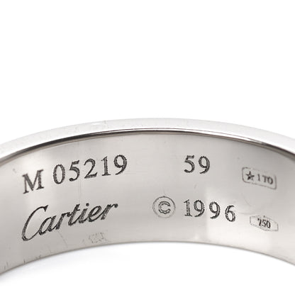 Cartier 18K White Gold 5.5mm LOVE Ring 59 8.75 4 of 5