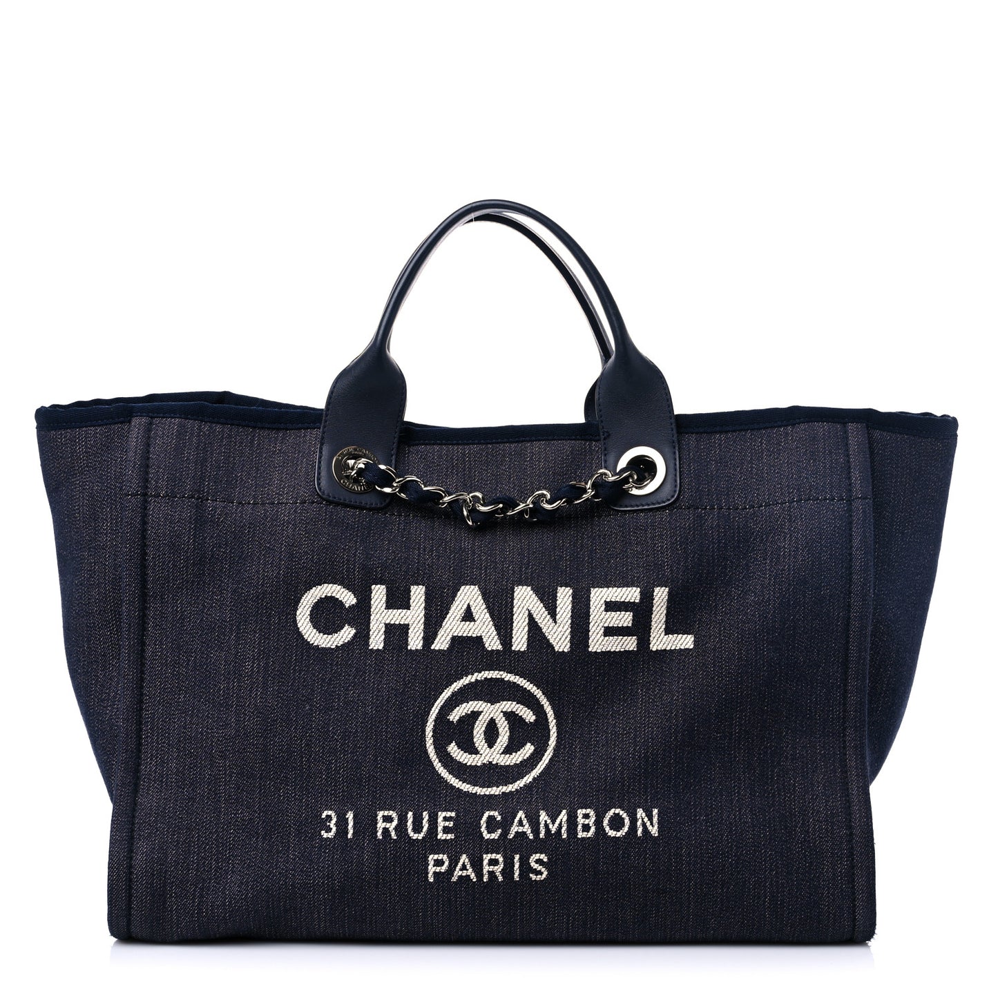 Denim Large Deauville Tote Dark Blue