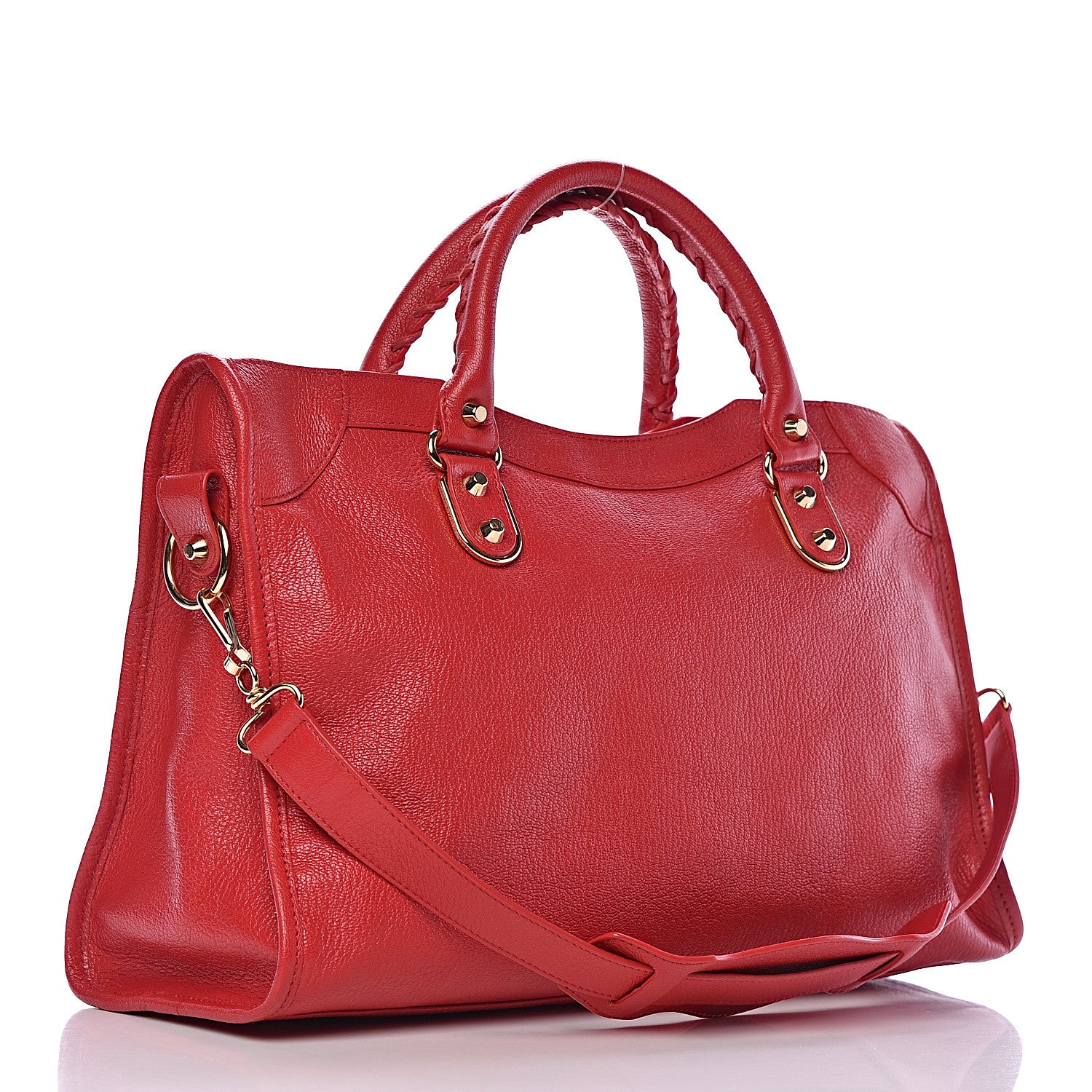 Balenciaga Chevre Gold Metallic Edge Hardware City Rouge Grenade 3 of 10
