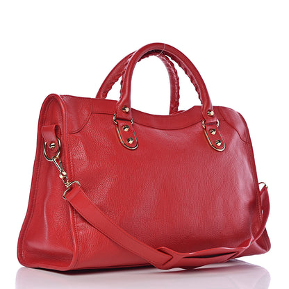 Balenciaga Chevre Gold Metallic Edge Hardware City Rouge Grenade 3 of 10