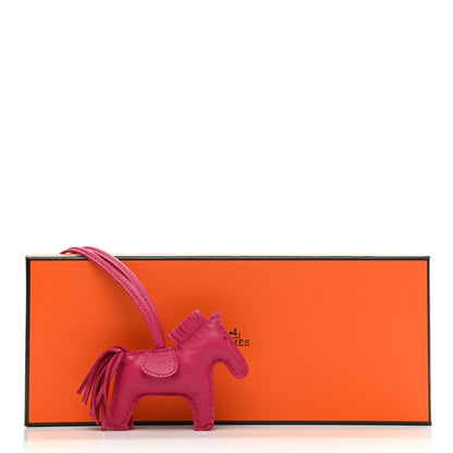 Hermes Milo Lambskin Grigri Rodeo Horse Bag Charm PM Rose Mexico 5 of 5