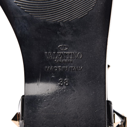 Valentino Garavani PVC Rockstud T-Strap Caged Flat Sandals 38 Black 7 of 8