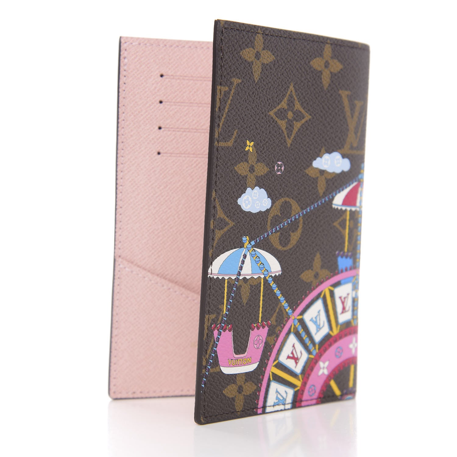Louis Vuitton Monogram 2020 Christmas Animation Big Wheel Passport Cover Rose Ballerine 2 of 5