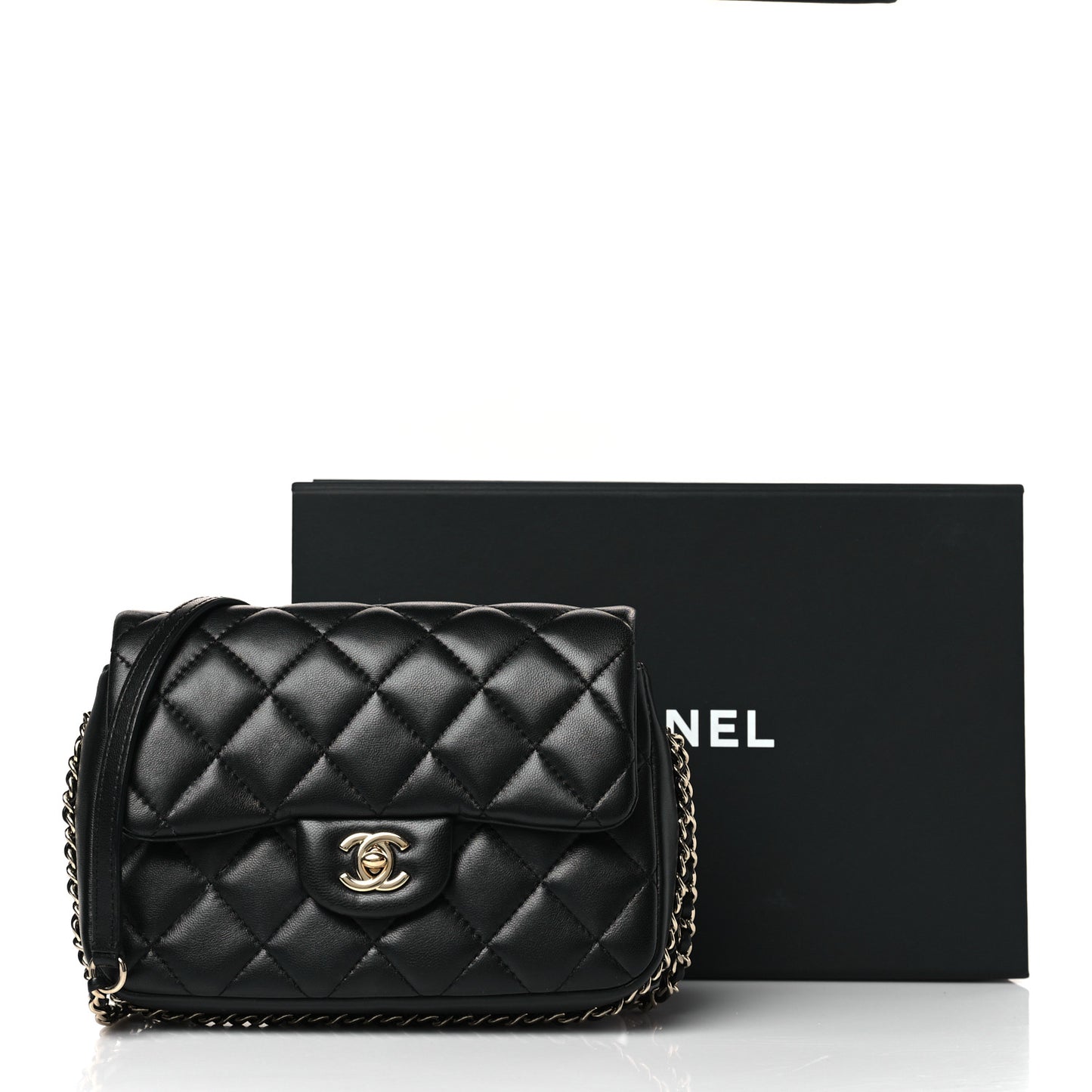 Lambskin Quilted Small My Precious Flap Black