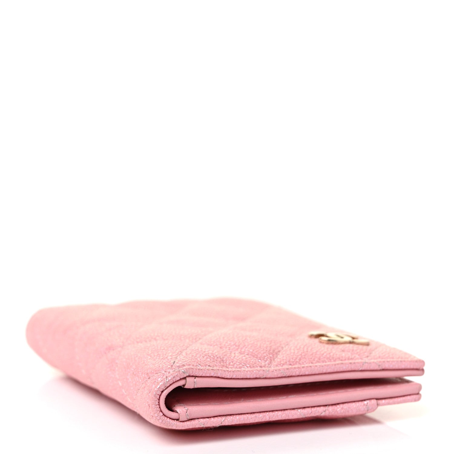 Chanel Iridescent Caviar Quilted Card Holder Wallet Rose Pink 4 of 9