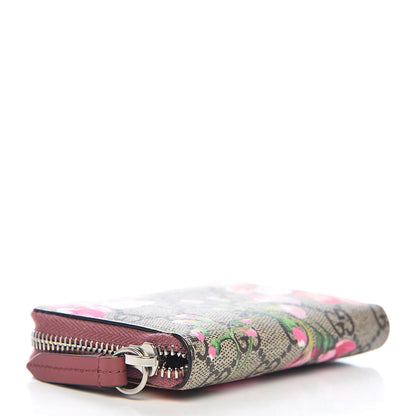 Gucci GG Supreme Monogram Blooms Zip Around Card Case Wallet Beige Multicolor Dry Rose 4 of 6