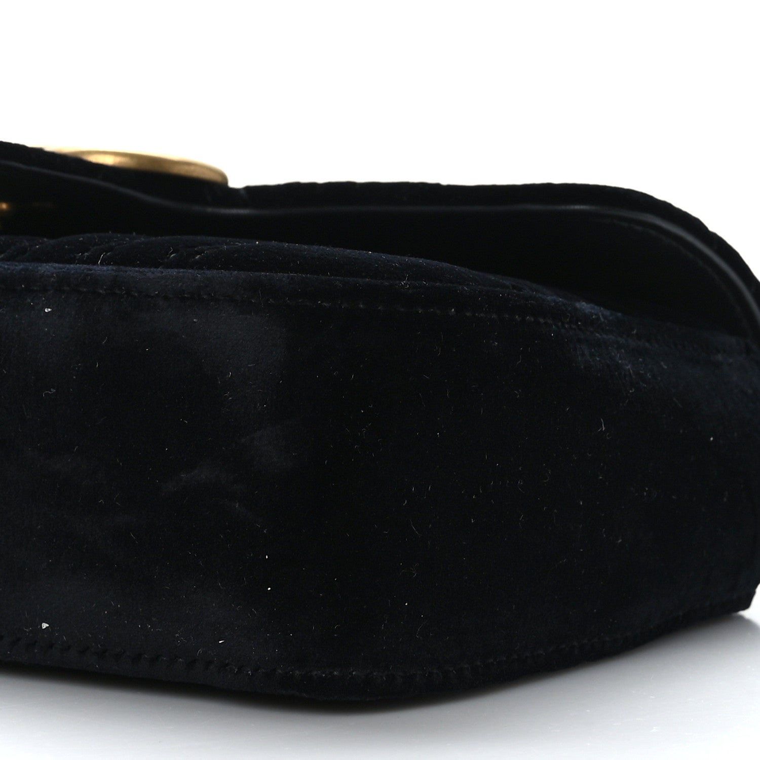 Gucci Velvet Matelasse Mini GG Marmont Shoulder Bag Black 9 of 9