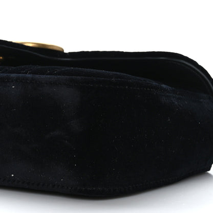Gucci Velvet Matelasse Mini GG Marmont Shoulder Bag Black 9 of 9
