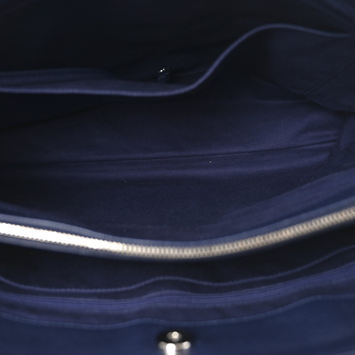 Grained Calfskin Large Neo Executive Shopper Tote Dark Blue
