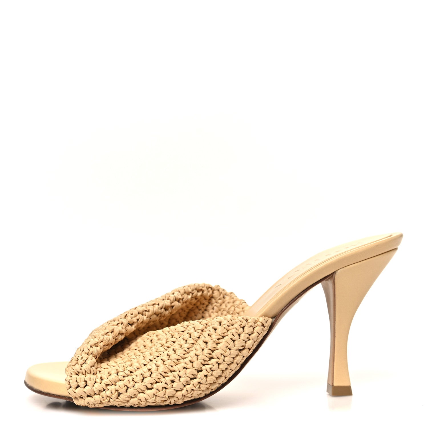 Bottega Veneta Raffia Blink Mule Sandals 39.5 Natural 1 of 8