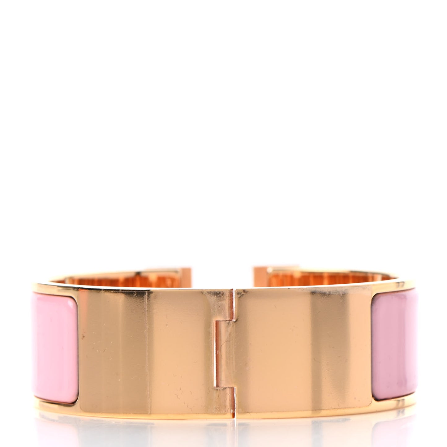 Enamel Wide Clic Clac H Bracelet PM Rose Nacarat