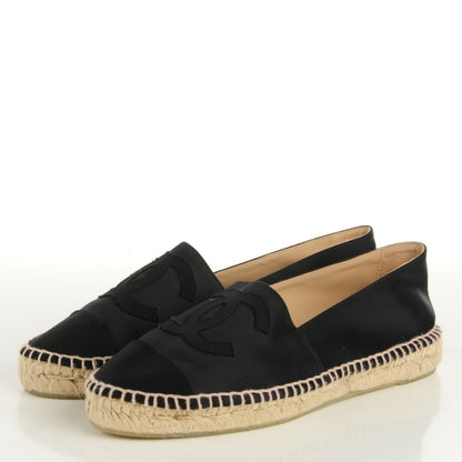 Chanel Satin CC Espadrilles 39 Black 3 of 8