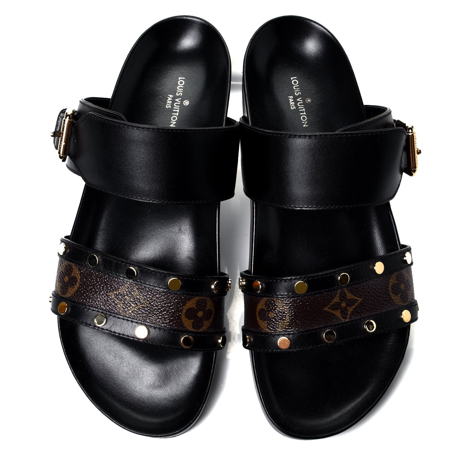 Louis Vuitton Bom Dia Flat Mule Sandals 37 Black 5 of 9
