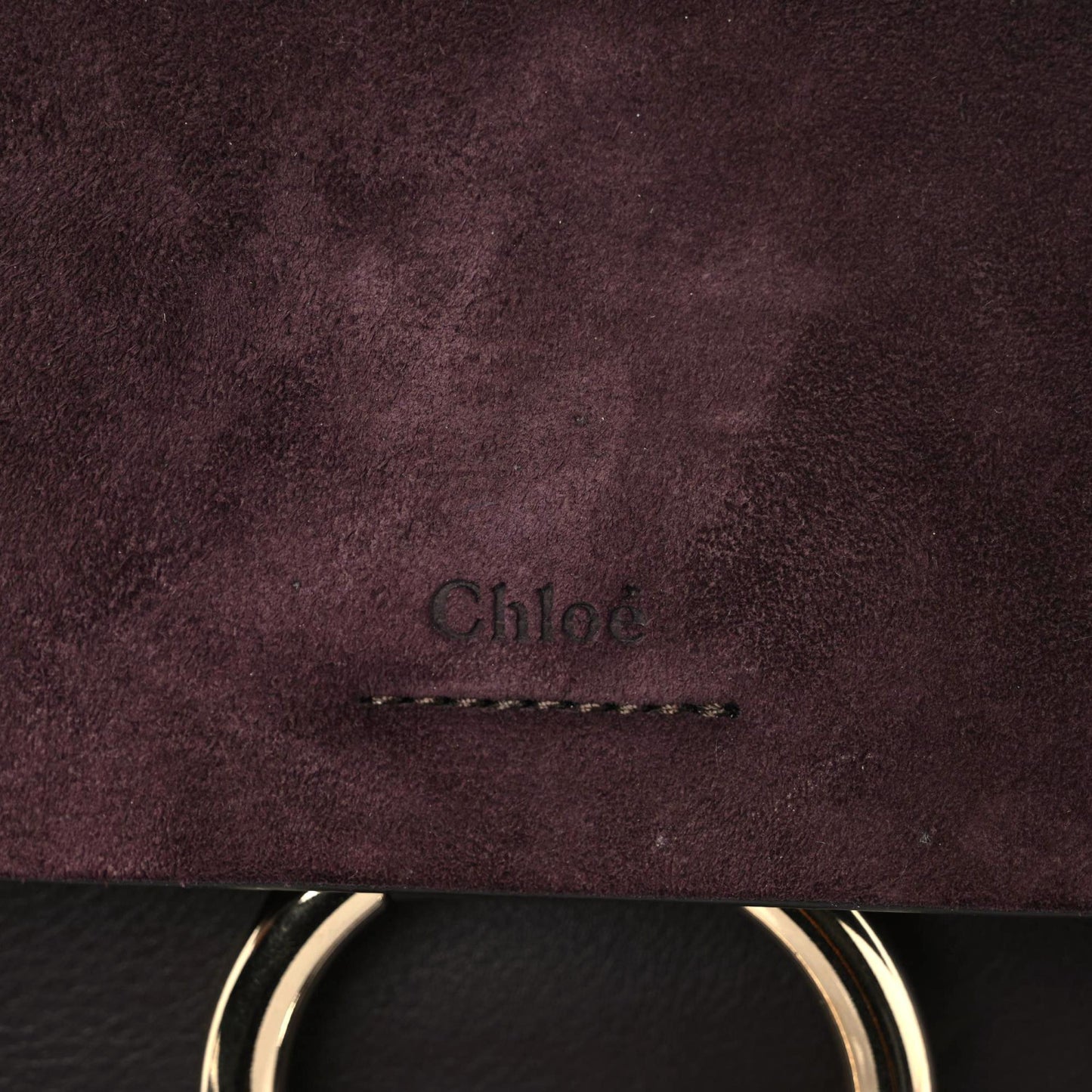 Calfskin Suede Medium Faye Shoulder Bag Dark Purple