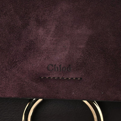 Chloe Calfskin Suede Medium Faye Shoulder Bag Dark Purple 7 of 14