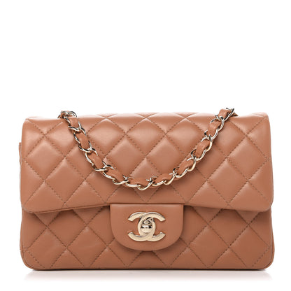 Chanel Lambskin Quilted Mini Rectangular Flap Brown 1 of 10