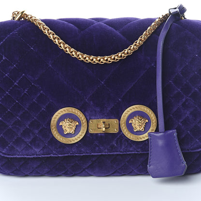Versace Velvet Quilted Icon Crossbody Bag Purple 6 of 8