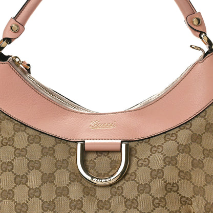 Gucci Monogram Medium D Gold Ring Hobo Pink 8 of 10
