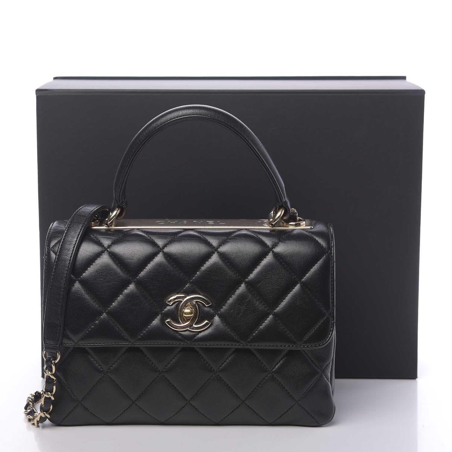 Chanel Lambskin Quilted Small Trendy CC Dual Handle Flap Bag Black 12 of 12