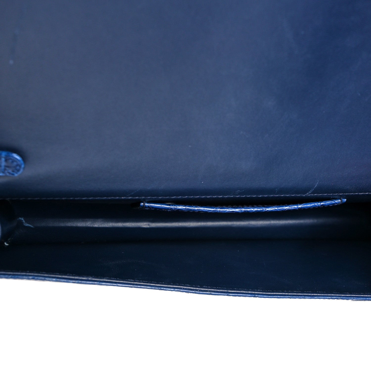 Christian Dior Shiny Crocodile Lady Dior Chain Clutch Blue 5 of 14