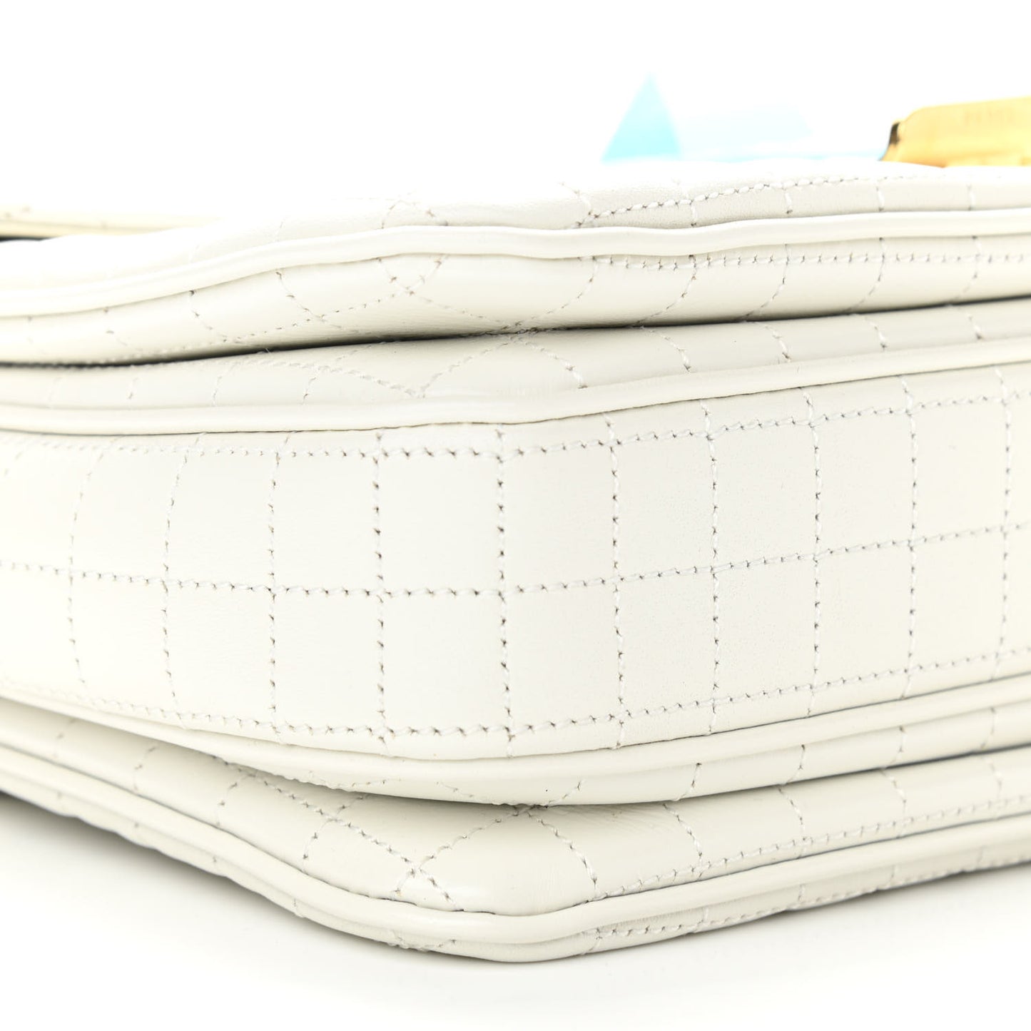 Calfskin Quilted Medium C Bag White