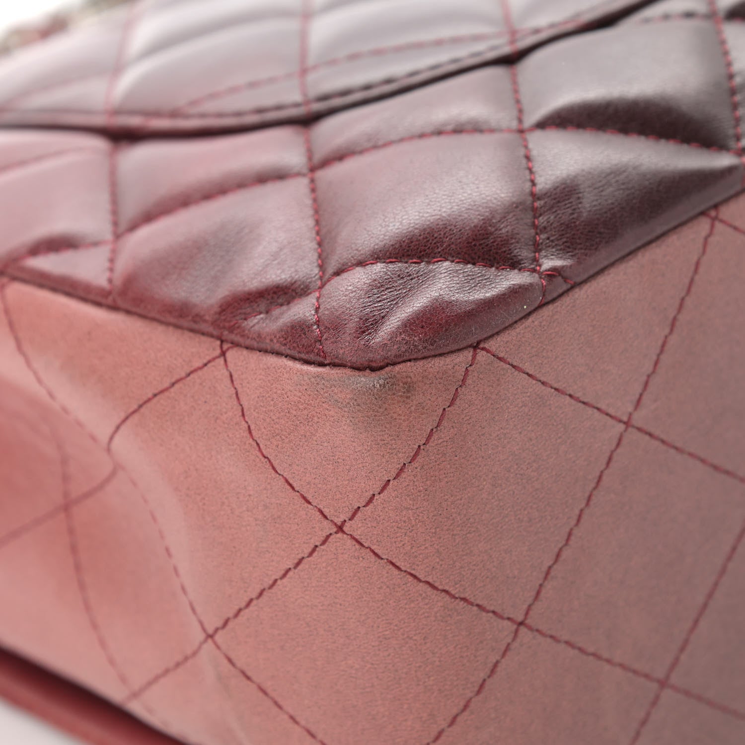 Chanel Lambskin Degrade Quilted Jumbo Single Flap Red 12 of 18
