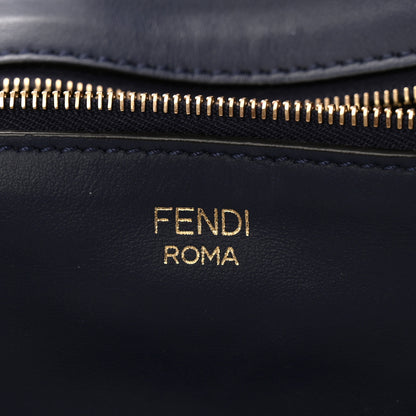 Fendi X FILA Glazed Fabric FF 1974 Mania Shopping Tote Bag Mogano Panna Blueberry 6 of 9
