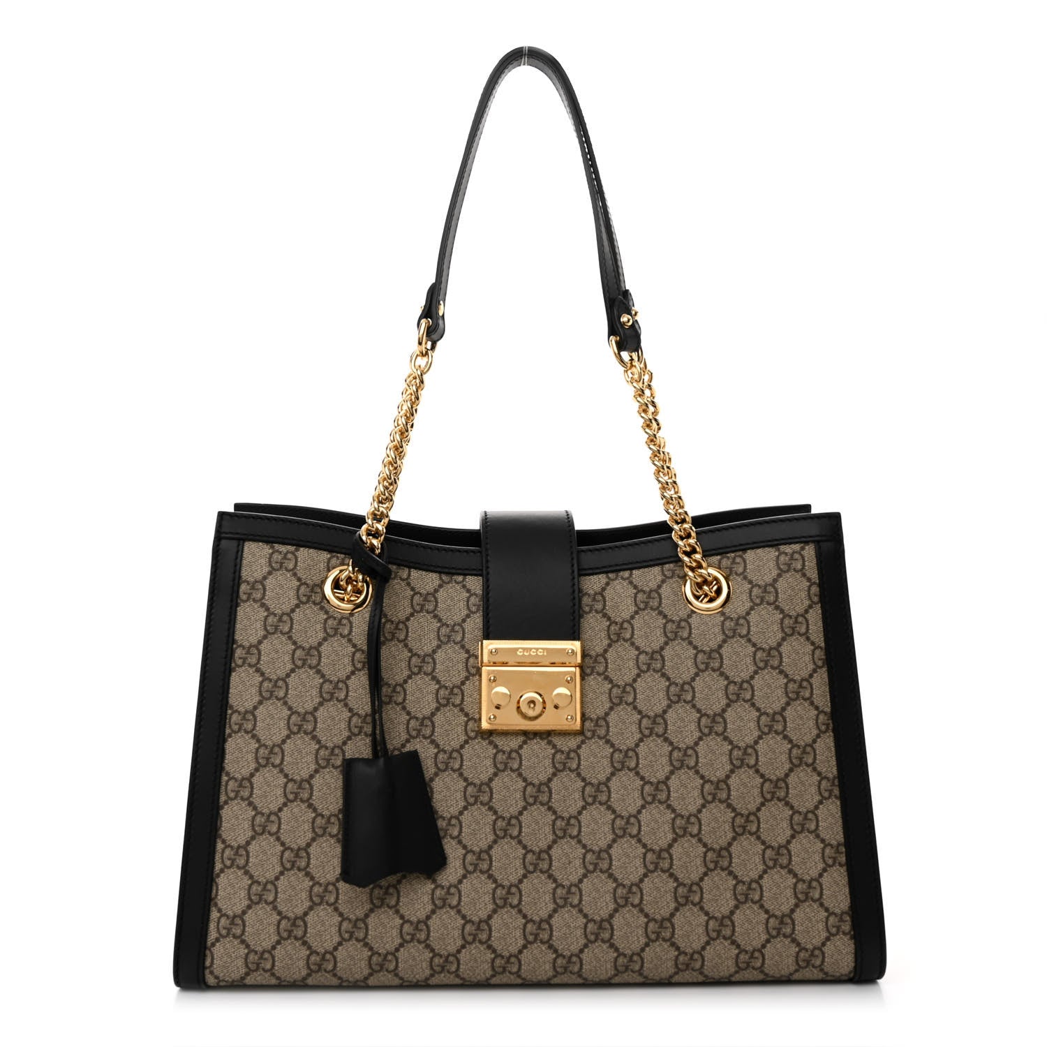 Gucci GG Supreme Monogram Medium Padlock Tote Black 1 of 10