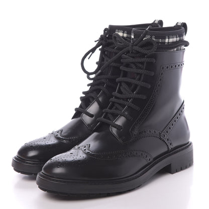 Christian Dior Calfskin Tartan D-Order Low Boot 36 Black White 3 of 9