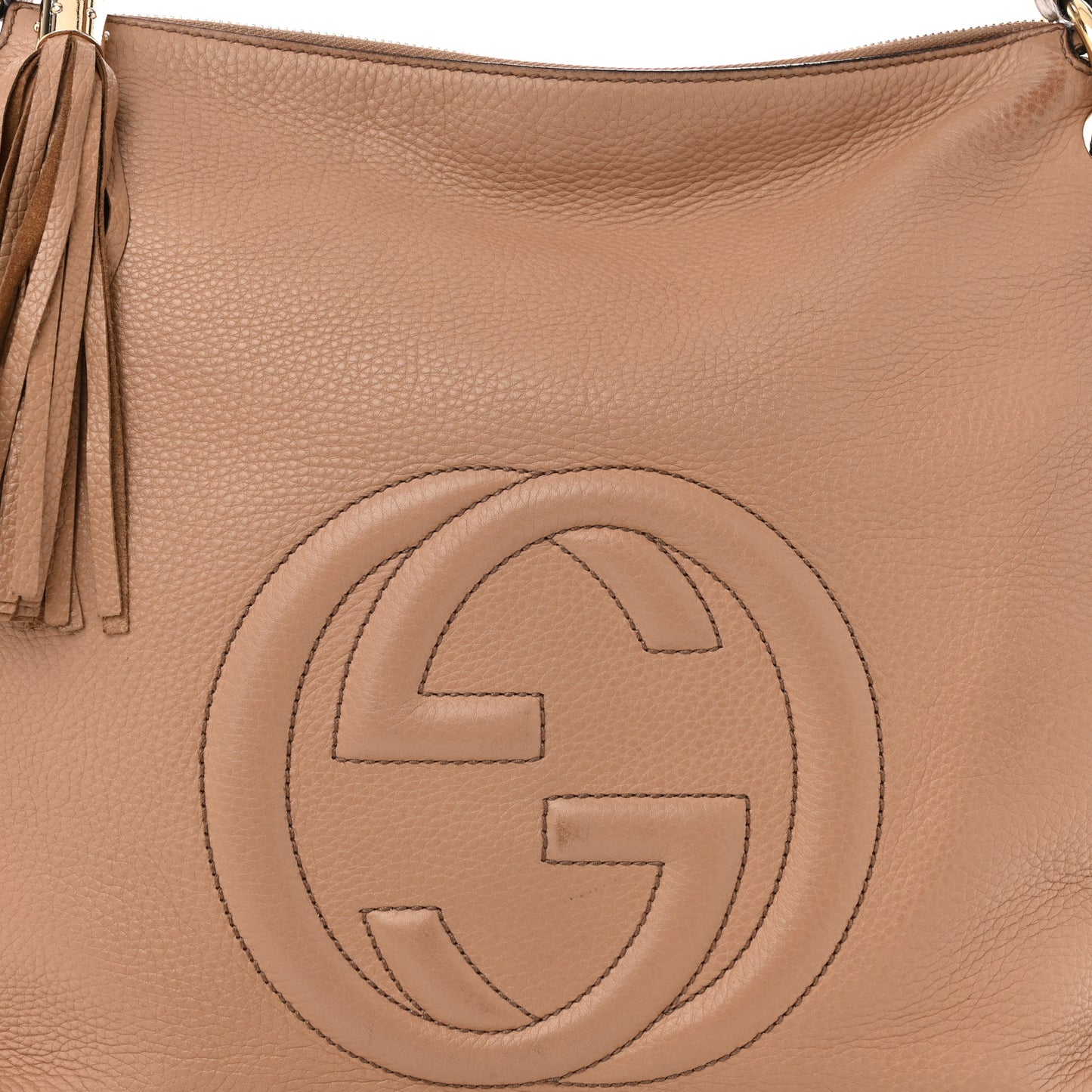 Pebbled Calfskin Large Soho Hobo Camelia