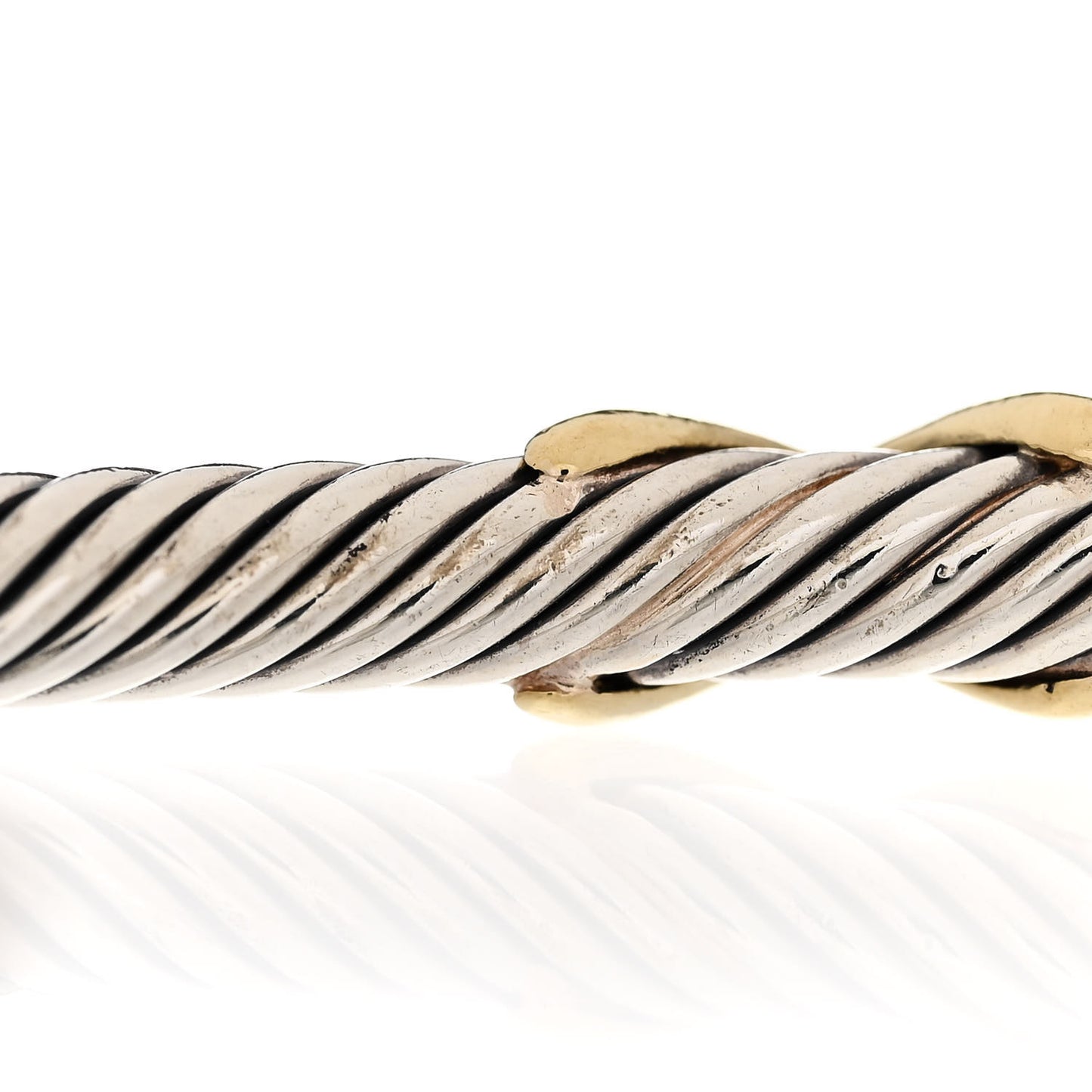 Sterling Silver 18K Yellow Gold 4mm X Station Cable Bracelet
