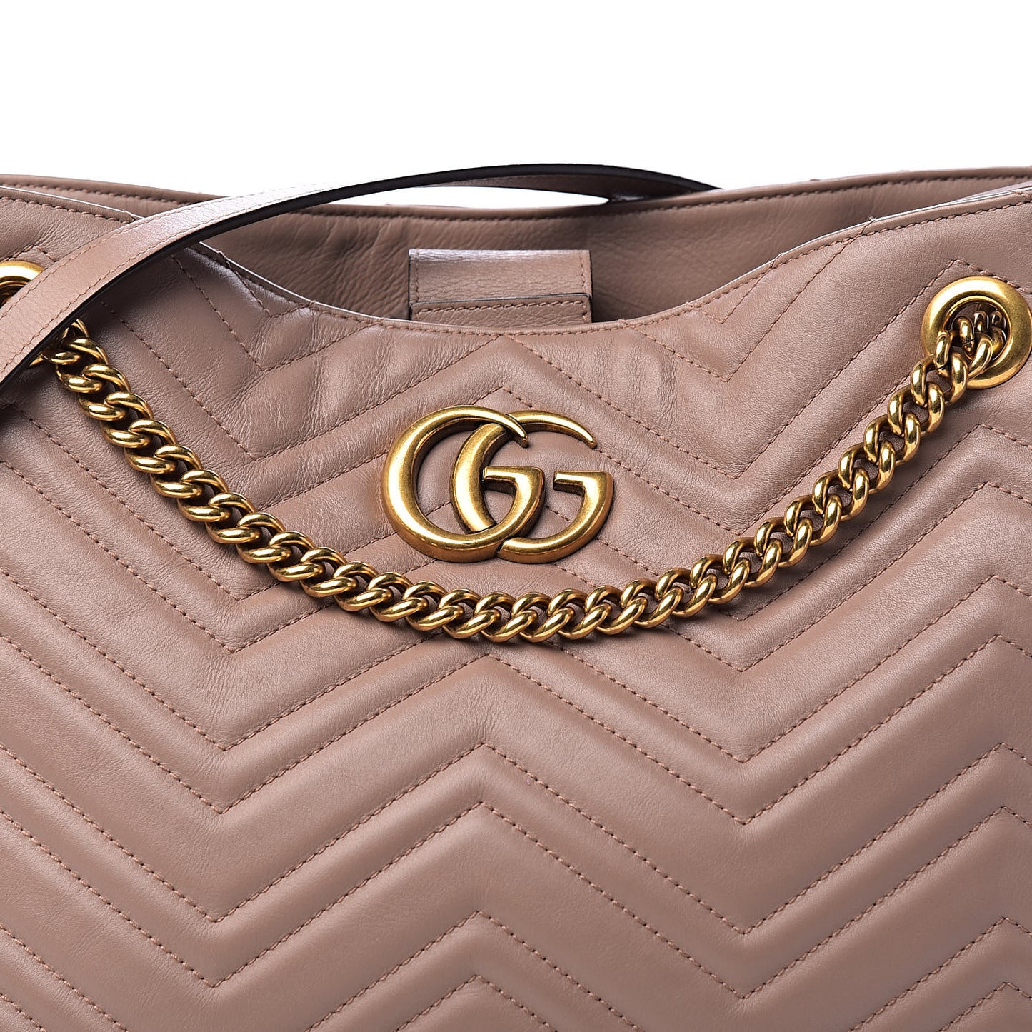 Calfskin Matelasse Medium GG Marmont Shoulder Tote Bag Porcelain Rose