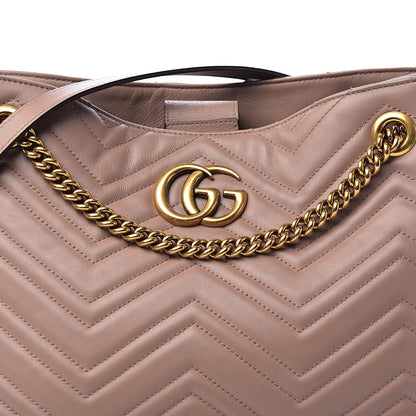 Gucci Calfskin Matelasse Medium GG Marmont Shoulder Tote Bag Porcelain Rose 13 of 13