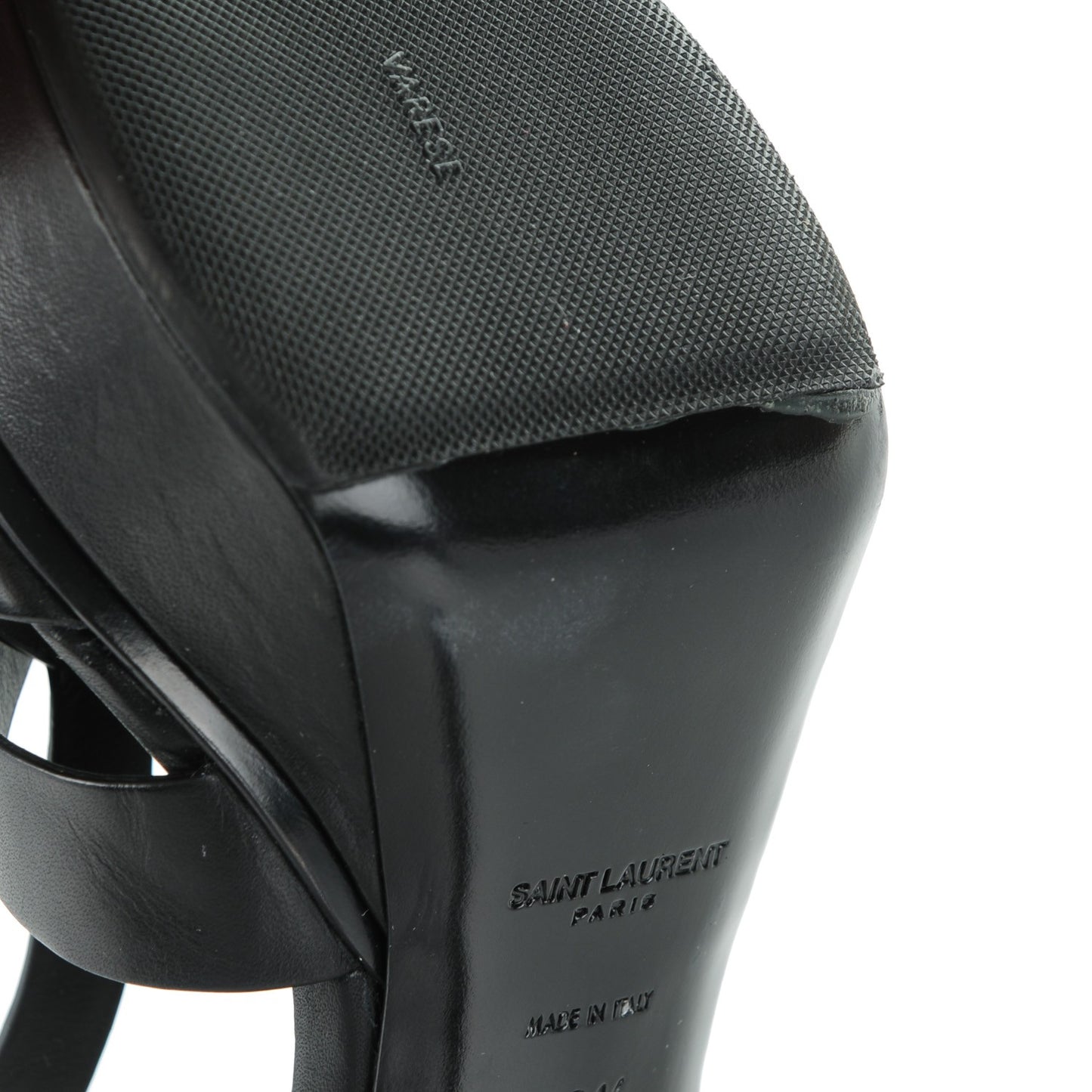 Calfskin Tribute 75 Platform Sandals 38.5 Black