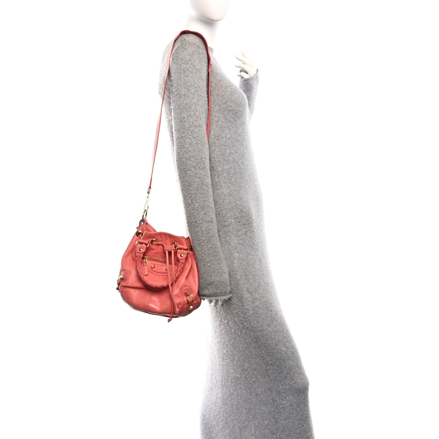 Balenciaga Agneau Giant 12 Gold Hardware Mini Pompon Rose Azalee 2 of 12