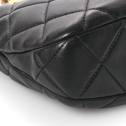 Chanel Lambskin Quilted CC Chain Hobo Black 9 of 10